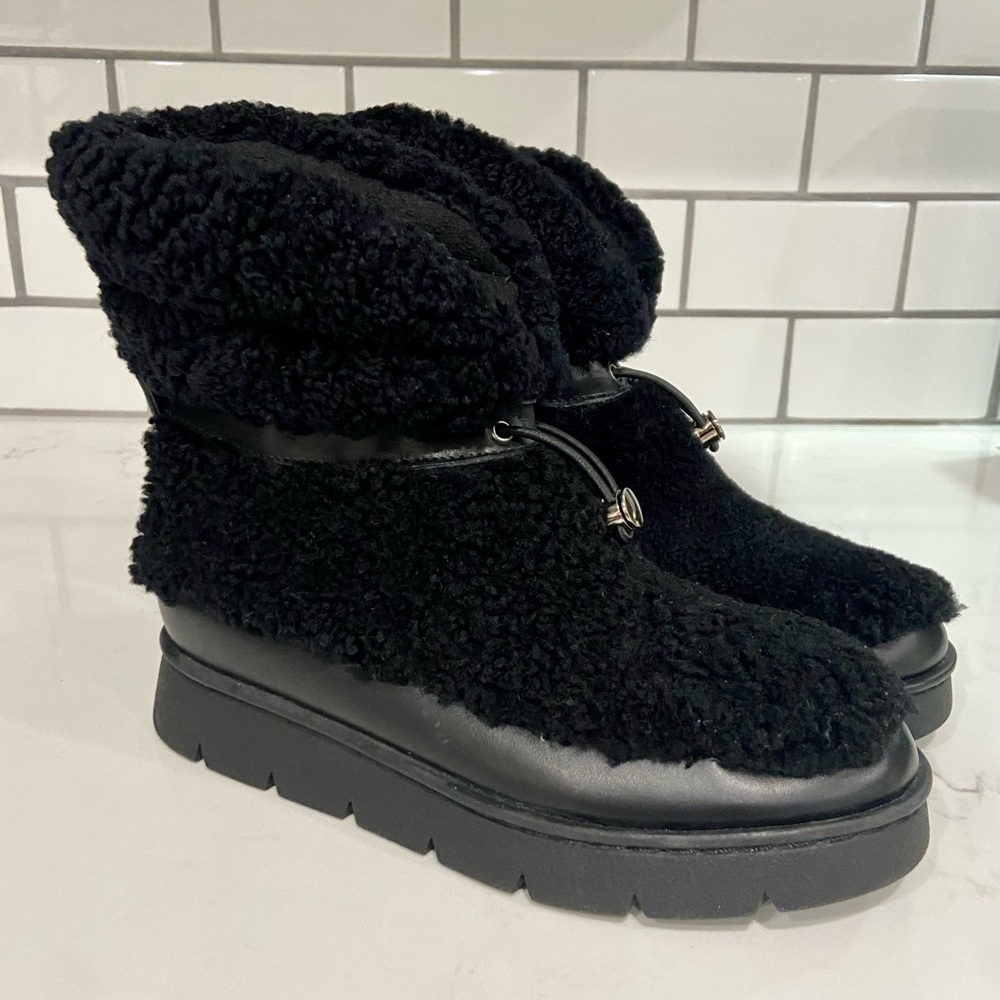 Marc Fisher Ltd Womens Kamryn Cozy Drawstring Booties In Black Size 5 New